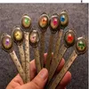 Party Favor 78st Metal Bookmark Ruler Bronze Book Mark Retro With Vintage Dried Flower for Student Teacher Club