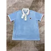 24SS Casablanca Men's Polos Colorbock Stripe Casual Shirt Patchée POST GRAPHIC LETTRE MEN et POLO POLO CASABLANC CASABLANC