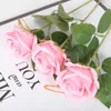 Fiori decorativi 3-5 pacco fiore artificiale bouquet rosso in velluto falso rosa matrimoniale tavolo da casa decorazione di Natale regalo di San Valentino