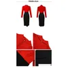 Podstawowe sukienki swobodne Kobiety Summer Spring Elegancka Midi for Office Lady Profession Dress Red Black Paneled Slim Vestido Business Robe F DHZC2