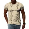 Magliette da uomo Summer Testo cinese T-shirt Trend Street Trend Personalizzato Mlassa corta Top Casual Round Neck Large Large