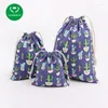 Sacs de rangement lkqbbsz 3pcs / sac en tissu set coton lin carton de coton cactus imprime