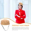 Berets Stewardess Pildbox Hat Felt Flight Abitre Cap Cap Air Hostesses Uniform Plane Toddler Chapeaux Effectuer des femmes