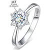 DW Glamorous Luxury 1CT Diamond Gemstone Snowflake Rings For Women Gfit Real 925 STERLING Silver Engagement Wedding 240428