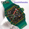 RM MEKANISK HANDLIGT TILLÄGG RM67-02 NTPT COBOL FIBER Quartz Titanium Metal Dial Machinery World Famous Chronograph