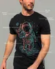 TS in het AM-patroon T-shirt voor heren S-4XL Premium kortheve kleurrijk T-shirt met psychedelisch astronaut ontwerp