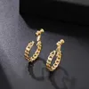 Stud 2021 Nieuwe mode Tren Minimalistische clip oorbellen gevlochten ketting niet -doorboorde hoepel oorbellen voor dames sieraden valentijnsdag cadeau j240513