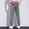 Summer Mens Casual Pants Thin Ice Silk Leggings Fashion Stretch Comfortable Overalls 240508