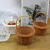 Vases Woven Flower Basket Rattan Storage Girl Hand Handmade For Home Wedding Decor