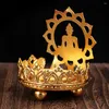 Candlers Bandlelight Stand de longue durée de vie Golden Hollow Excellent bouddhiste artistique