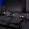 Europa en de Verenigde Staten Rimless Diamond Diamond Sunglasses dames trend zonnebril mode straatfoto essentiële beperkte tijd speciaal aanbod H513-15