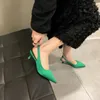 Buty swobodne pu cienkie obcasy nowoczesne sandały solidne płytkie letnie kobiety w sprzedaży 2024 moda spiczaste palce gumowe