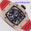 RM MECHANICZNY WIDOK RM010 Watch inkrustowany z Tsquare Diamond Rose Gold Automatyczne maszyny Swiss Chronograph