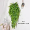 装飾的な花5フォーク人工葉プラスチック植物ブドウ壁ぶら下げブーケリビングルーム背景の家の偽の緑のアイビー