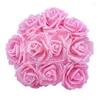 Flores decorativas 25pcs 8cm Buquês de espuma artificial de peam rosa para festa de casamento Decoração de mesa de flor falsa DIY