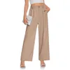 2024 Commuter Slimming High Waist Solid Color Wide Leg Pants Casual Suits F51332