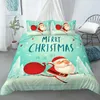 Ensembles de literie 2024 Santa Claus Christmas Set 2 / 3pcs Couvre de couverture d'oreiller Twin Coubit complet Coup de lit Kids Luxury Home Textile