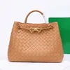 Fashion Andiamo weave leather Designer bag shopper Luxurys Womens shop handbag weekend tote mens Clutch top handle Bags Crossbody Basket duffle work Shoulder bags