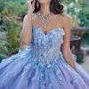 Lavender Off the Rame Quinceanera Dress Lace Applique Freading Tull With Cape Sweet 16 Vestidos de XV 15 Anos Ball Suknia