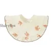 Bibs Burp Coton Coton Baby Nourching Drombal Bib Lace Floral Imprimer Baby Saliva Serviette 360 Rotation Soft New-Born Burp Baby Clothing Accessoires D240513