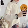 Kvinnors tröjor högkvalitativa kvinnor Autumn Winter Sweater Sticked Female Polluver Turtleneck Femme Knitwear 6 Colors White Yellow
