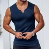 Summer Men Vneck Geste Gym Top Top Men Fitness Shirt Sleeveless Exerb