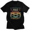 メンズTシャツスタイリッシュメンズビンテージ1960 Tシャツラジオ本物のQuty TショートスルブラウンドネックコットンTシャツの誕生日ギフトTシャツT240510