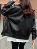 Женская кожаная куртка из искусственной куртки пустых мотоциклетных курток женские женщины повседневная уличная одея