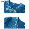 Women's Blouses Lace Flower Embroidery Elegant Woman Satin Fashion Short Sleeve Shirts Youth Top Summer V Neck Silk Blusas