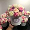 Flores decorativas 25pcs 8cm Buquês de espuma artificial de peam rosa para festa de casamento Decoração de mesa de flor falsa DIY