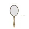 Compact Mirrors Retro Bronze Handheld Mirror Personal Oval Hand Mirror Cosmetic Straight Hand Mirror for Spa Salon Makeup Pocket d240510