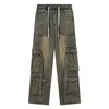 Jeans maschi maschi cargo multipocchi di tasca dritta pantaloni in denim harajuku vintage oversize pantaloni sciolti hip hop streetwear unisex