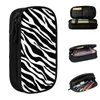 Horse Zebra Pattern Print Pencil Cases Black White Pencilcases Pen Holder Large Storage Bags School Supplies Stationery