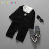 Ensembles de vêtements 2 pièces Set Printemps et automne-né aux nouveau-nés garçons Vêtements Birthday Fashion Mentleman Mentle + Jumpsuit Boutique Childrens Vêtements BC1278L240513