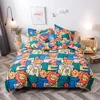 Bettwäsche Sets Klaroom süße Cartoonbett Bettwäsche Orange Bettdecke Abdeckung Bettwäsche Kissenbezug DL44# Blätter einfach und