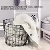 Panier à linge panier Hamper Iron Wile Utility Storage Round Organizer Organizer Bin pour la cuisine Chambre de salon