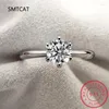 Cluster anneaux diamant de mosanite pour femmes 0,5 Engagement Round Cut Solitaire Ring Real 925 Silt Silver Wholesale Bijoux