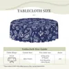 Tkanina stołowa okrągła niebieska bandana paisley wzór odpornej na olejek 60 -calowy okładka do kuchennej jadalni