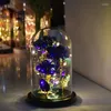 装飾花LEDガラスナイトライト24Kゴールドフォイルローズカバーバレンタインデーとしてシミュレートされたクリスマスギフト