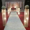 Candele 120 cm/ 47 "di altezza 22 cm di diametro cristallo di cristallo strade di piombo centrotavola acrilica per eventi matrimoniali Decorazione per feste eventi 6pcs