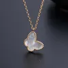 Bijoux de créateurs Luxury Accessoires Vanca Luxury White Agate Snake Os Chain S925 Silver Butterfly Collier Feme Rose Gold Crowd Design High Sense Collier