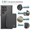 2in1 Detachable Leather Card Holder Wallet Case For Samsung Galaxy S24 Ultra S23 S22 S21, Magnetic Flip Kickstand RFID Blocking phone Cover