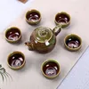 Teaware Sets Creative Gift Kiln Change Glaze Chinese Traditional Teapot Elegant Design Tea Set Service Red Original