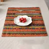 Table Mats 30x40cm Colored Geometric Heat Insulation Soft Cotton Linen Non-Slip Placemats Decor Fabric Napkin Mat