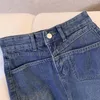 Jupes vintage denim jupe femme printemps automne hautes pèches de taille bleu noir solide divisé midi long