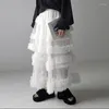 Юбки сцепляются длинная юбка из тюля для женщин 2024 Эластичная талия Элегантное высокое шариковое платье Женское твердое многослойное марле Q939