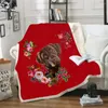 البطانيات plstar cosmos pet dog flower puppy funny plant blanket 3d print sherpa on bed home textiles dreamly-3