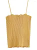 Tanks pour femmes Heliar Femmes Ruffles Camisoles tricotées Spaghetti Simple Spaghetti Tops d'été décontractés Crame solide sans dossier 2024