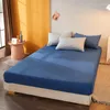Ensembles de literie 4pcs Ensemble à rayures Dreet de lit imprimé en bleu et blanc plage plate couvre-coton Quilt