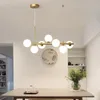 Nordic Long Chandeliers Glass Ball Light Light sur la table Cuisine Bureau salle à manger Pendant lampe décor de la maison Luminaires